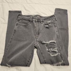 American Eagle Outfitters Gray Distressed Jeans